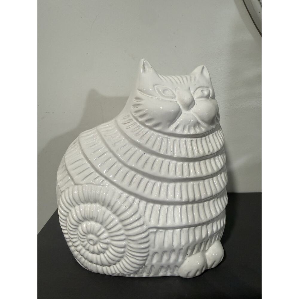 Vtg Dept 56 CAT Bank RARE HTF White Nautilus Great Face